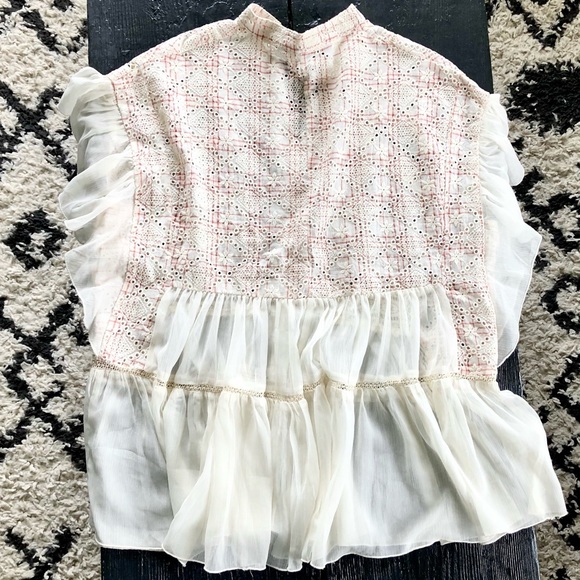 Anthropologie Akemi + Kin Boho Eyelet Ruffle Top - Picture 13 of 13